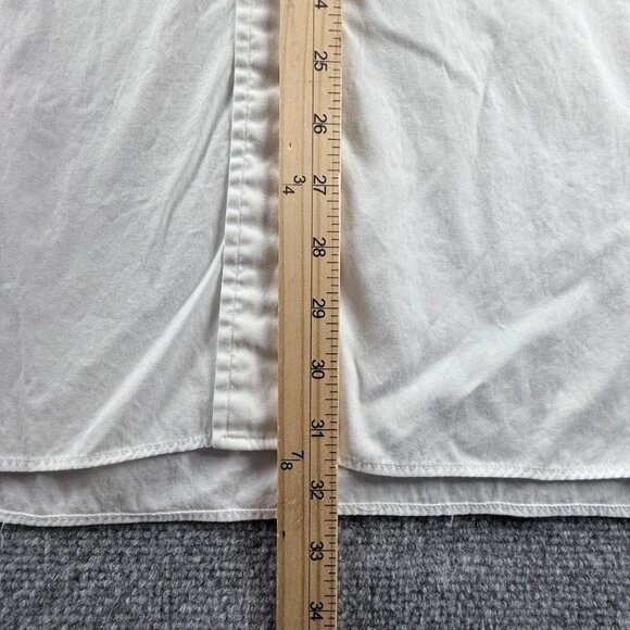 Gitman Bros Pinpoint TTX Cotton Oxford Point Large White Long Sleeve Solid Mens - Picture 8 of 13